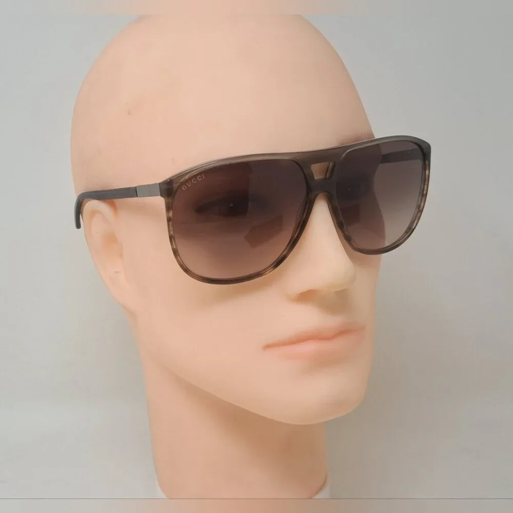 Gucci Men's Sunglasses Retro Oversized Aviator Havana Brown GG1640/S 62-12-140